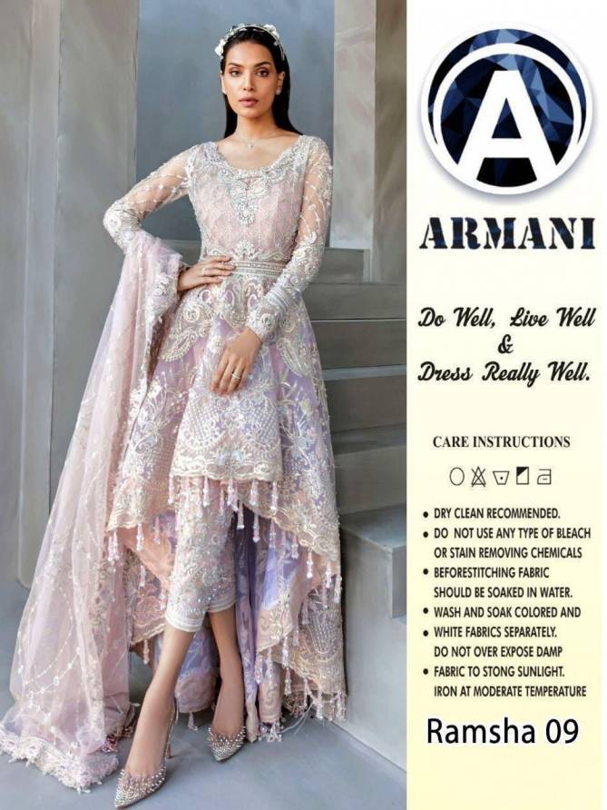 Armani Ramsha 09 Heavy Festive Wear Embroidery Designer Pakistani Salwar Kameez